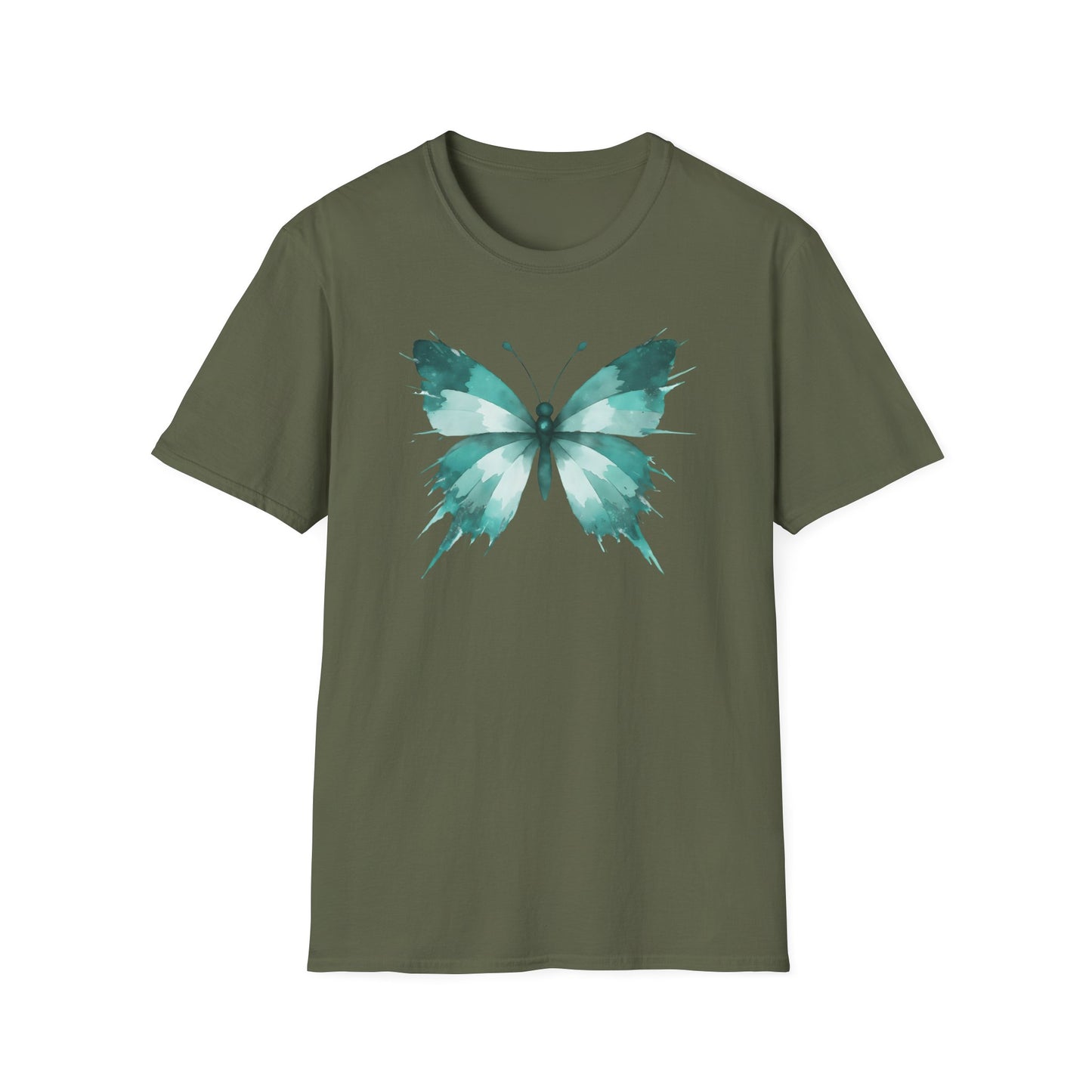 Butterfly Teal Watercolor
