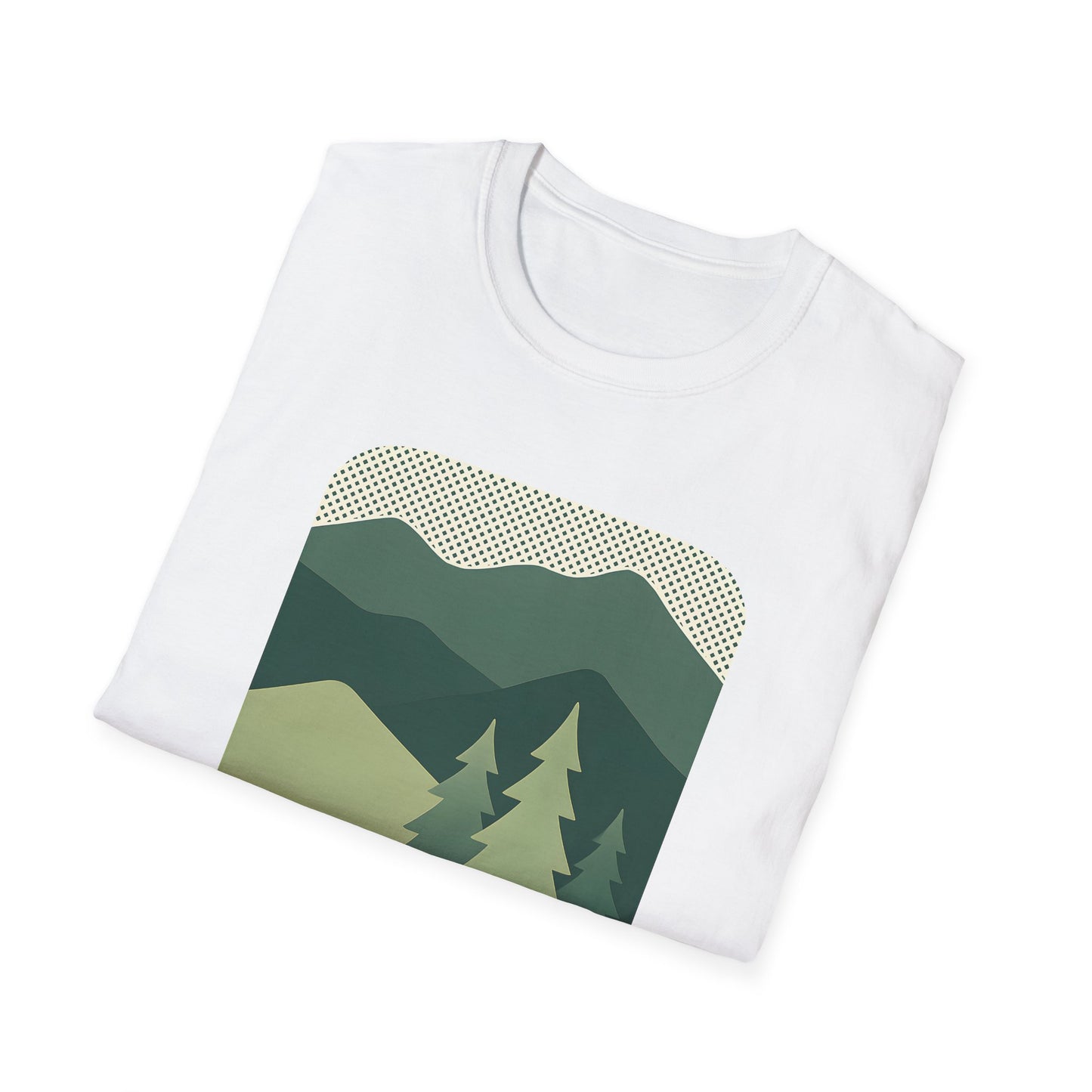 Minimalist Green Mountain Landscape T-shirt