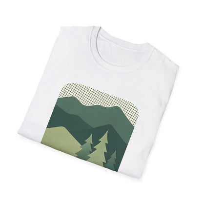 Minimalist Green Mountain Landscape T-shirt
