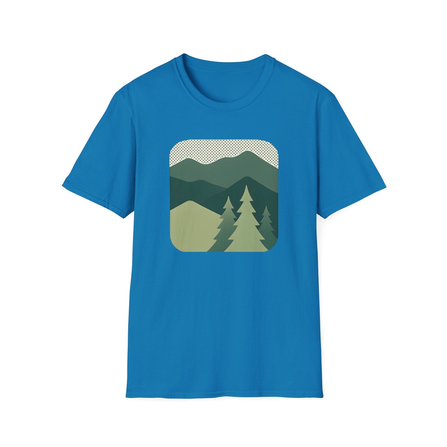 Minimalist Green Mountain Landscape T-shirt