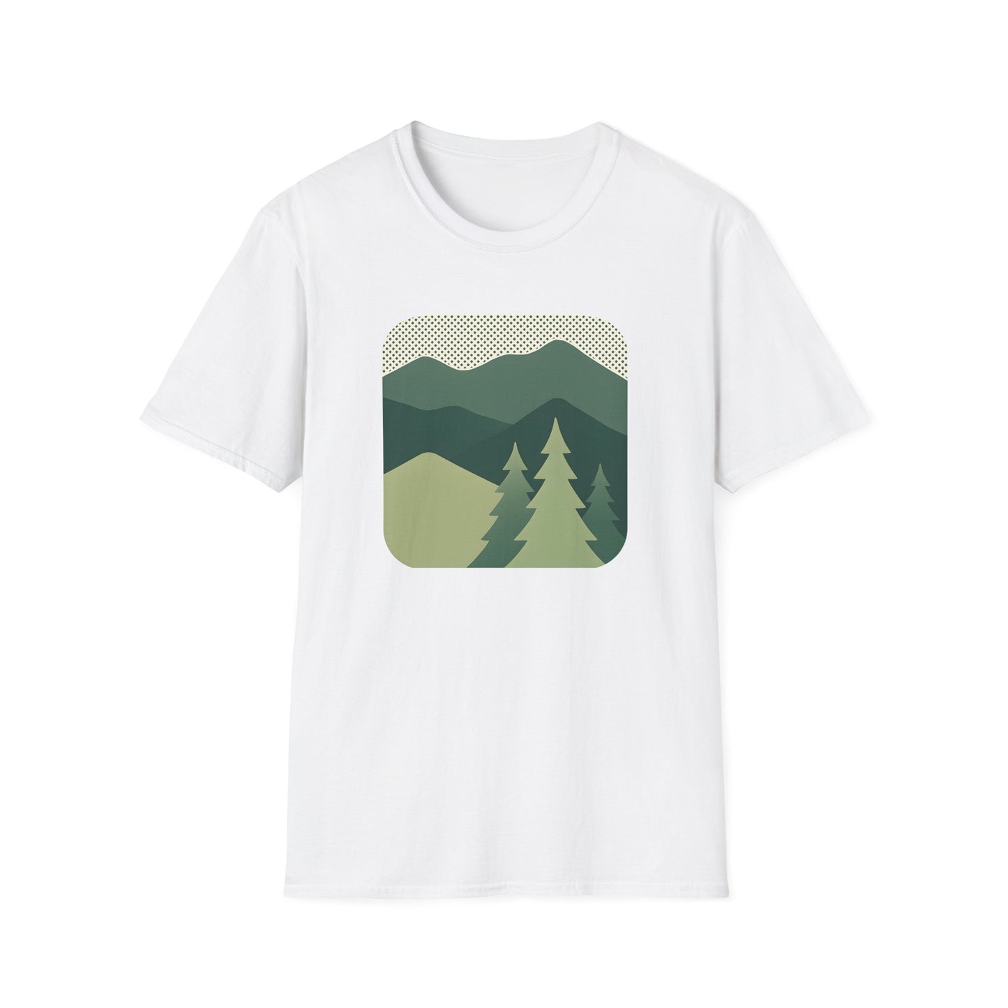 Minimalist Green Mountain Landscape T-shirt
