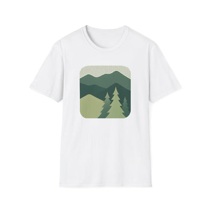 Minimalist Green Mountain Landscape T-shirt