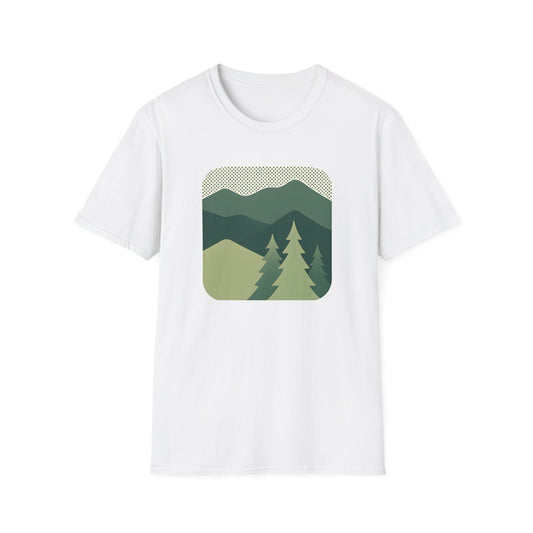 Minimalist Green Mountain Landscape T-shirt
