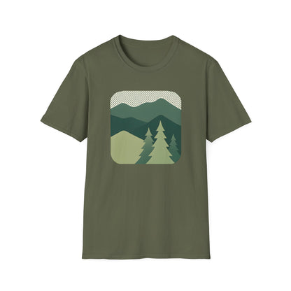 Minimalist Green Mountain Landscape T-shirt