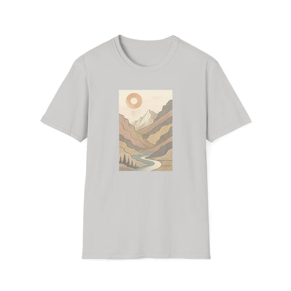 Deep Sun Over Geometrical Mountain Valley T-shirt