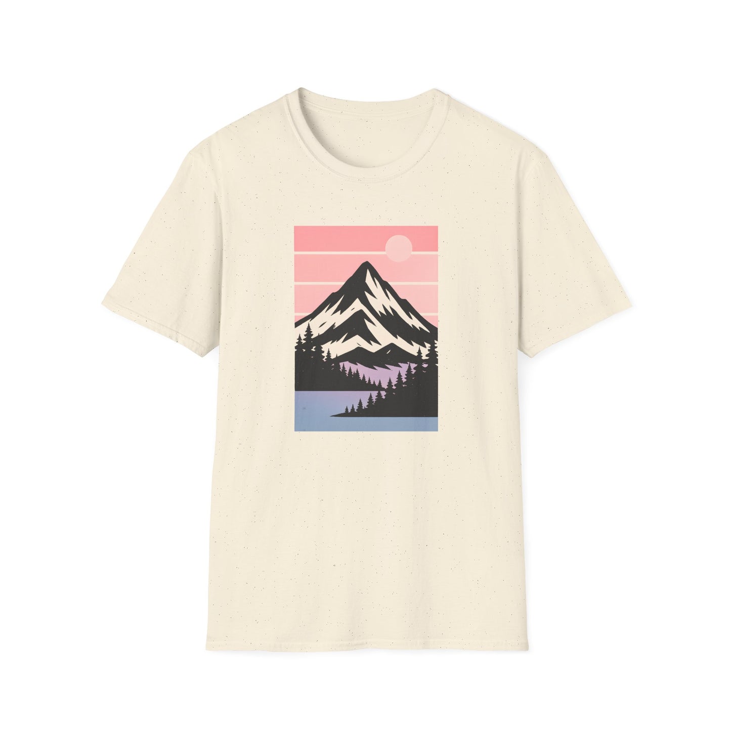 Retro Mountain Peak Pink Sunset T-shirt