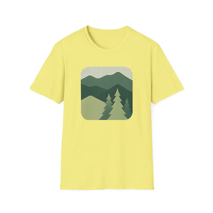Minimalist Green Mountain Landscape T-shirt