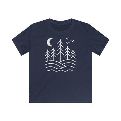 Children's Pines and Birds Under The Moon T-shirt