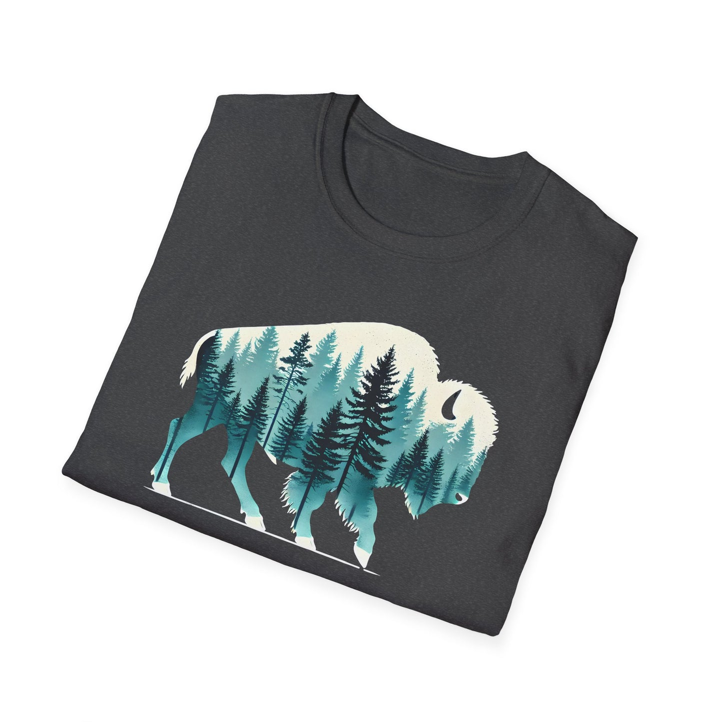 Bison Pine Forest Double Exposure