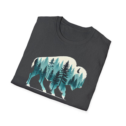 Bison Pine Forest Double Exposure