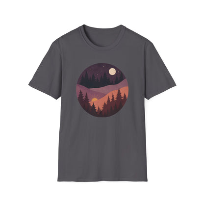 Sun Moon Layered Landscape T-shirt