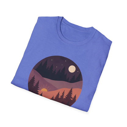 Sun Moon Layered Landscape T-shirt