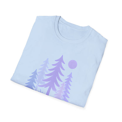 Serene Purple Forest Drawing T-shirt