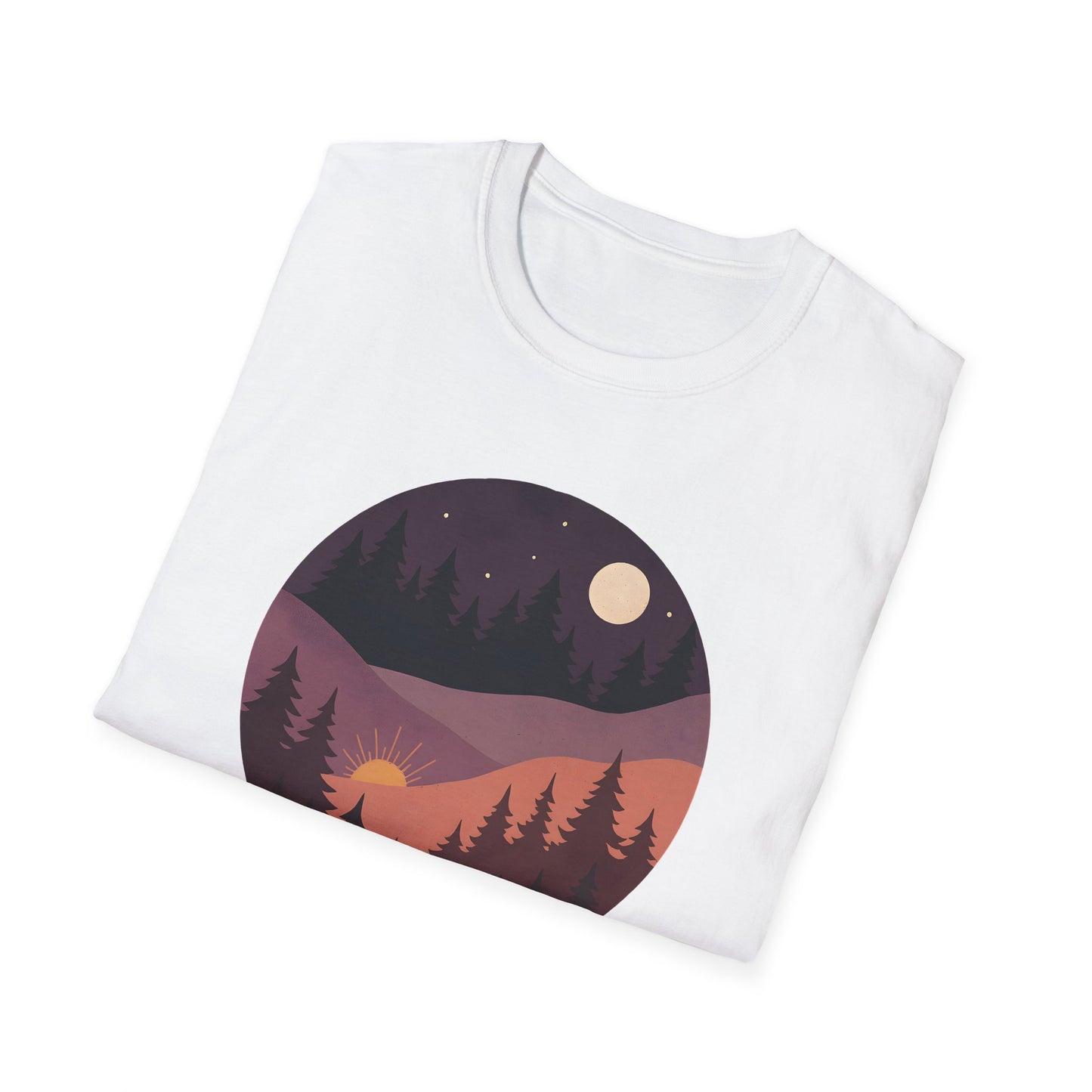 Sun Moon Layered Landscape T-shirt