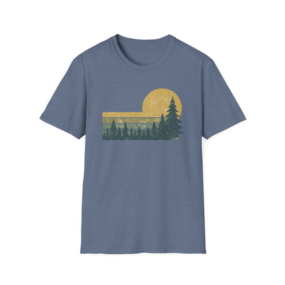 Retro Sunset Over Pines T-shirt