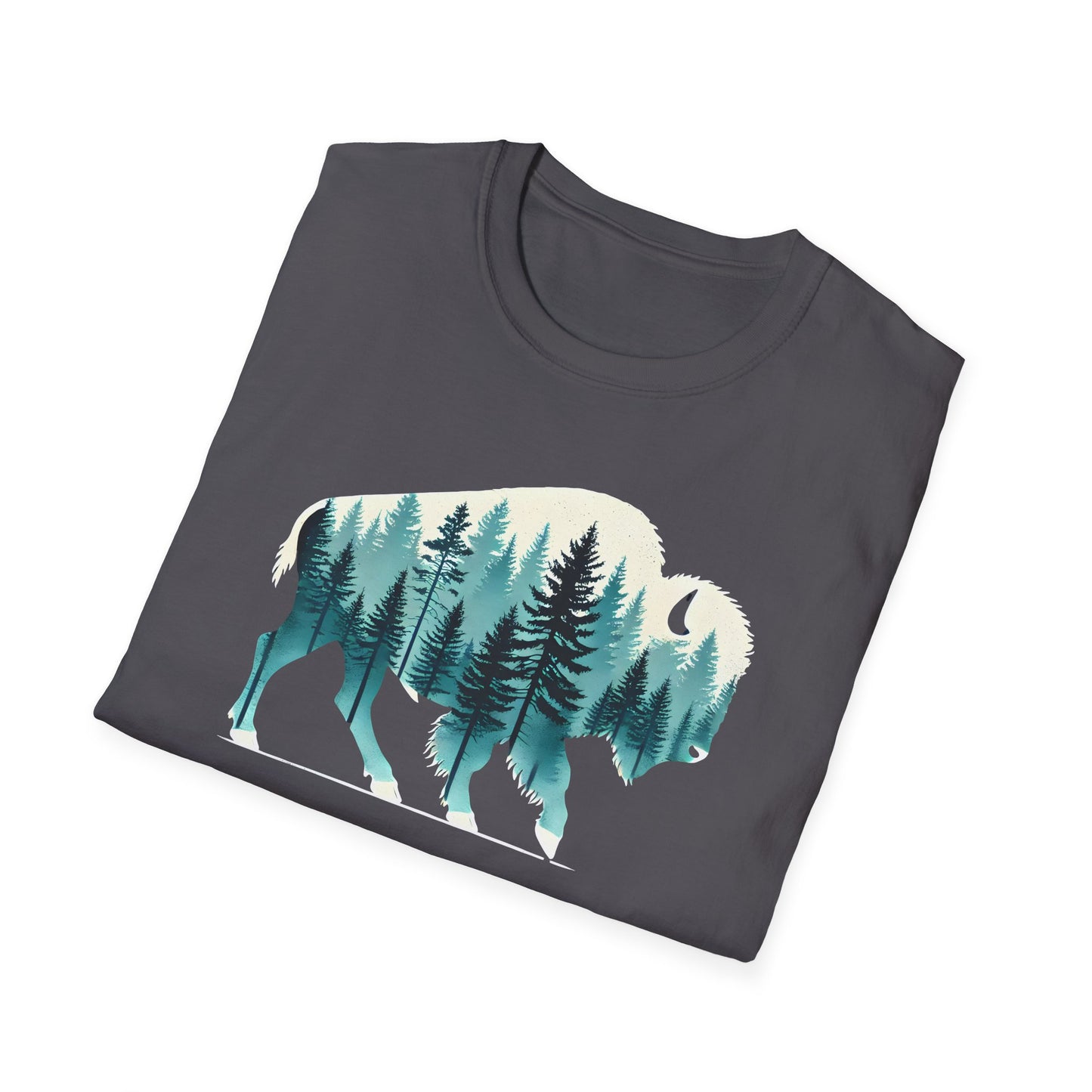 Bison Pine Forest Double Exposure
