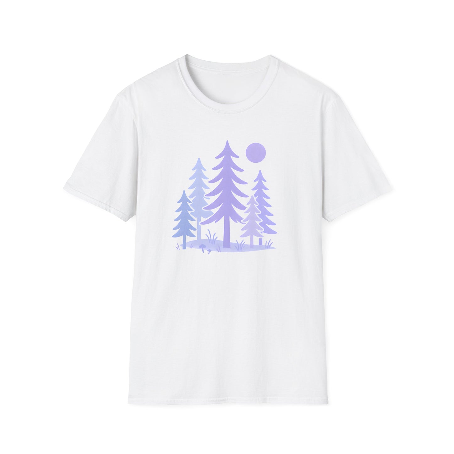 Serene Purple Forest Drawing T-shirt