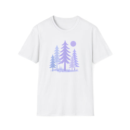 Serene Purple Forest Drawing T-shirt
