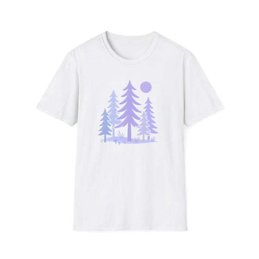 Serene Purple Forest Drawing T-shirt