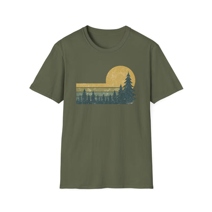 Retro Sunset Over Pines T-shirt