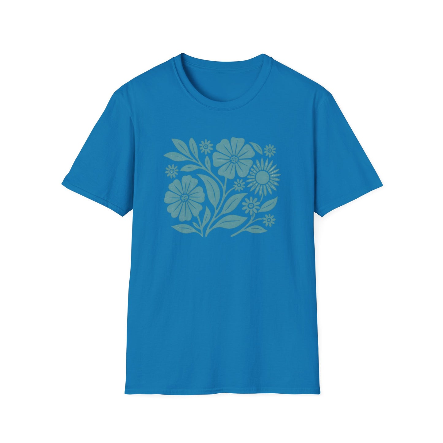 Flower Gathering Ink Print T-shirt