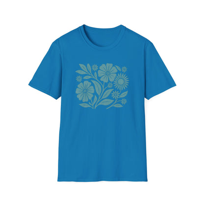 Flower Gathering Ink Print T-shirt