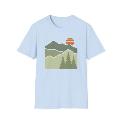 Striped Sun Over Mountain Layers T-shirt