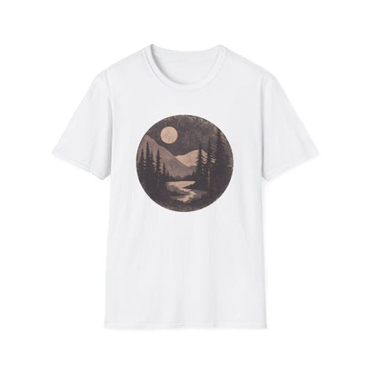 Vintage Moonlit Mountain Valley T-shirt