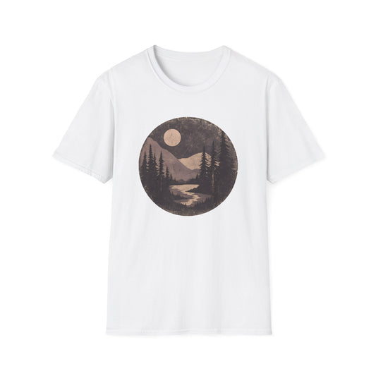 Vintage Moonlit Mountain Valley T-shirt