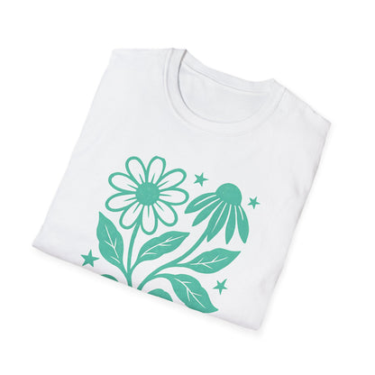 Flowers Under The Stars Ink Print T-shirt