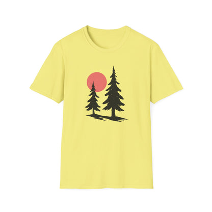 Serene Pines Under Sunset T-shirt