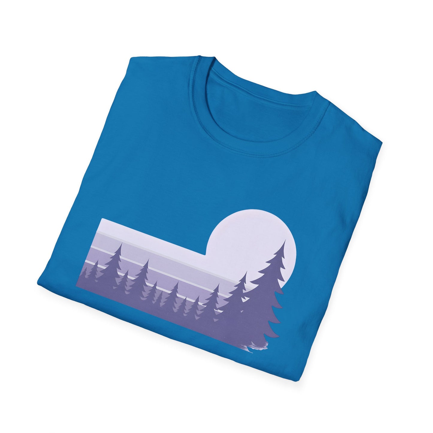 Retro Lilac Sunset Over Pines T-shirt