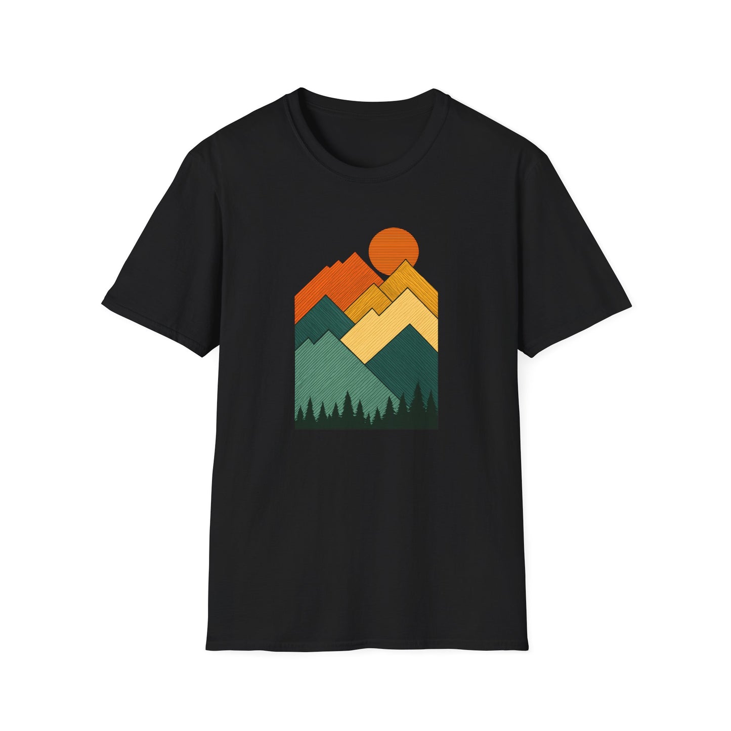 Sunset Over Lined Mountains T-shirt
