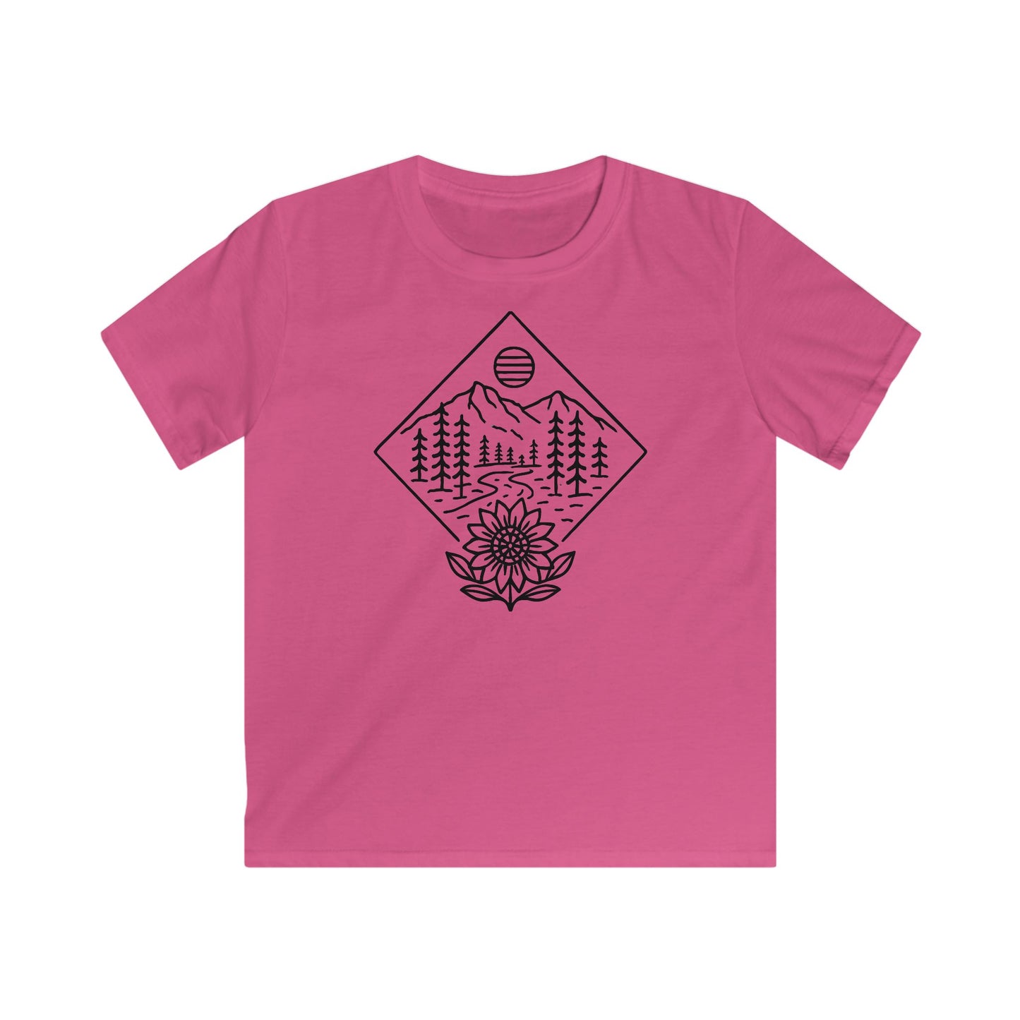 Children’s Sun Over Sunflower Landscape T-shirt