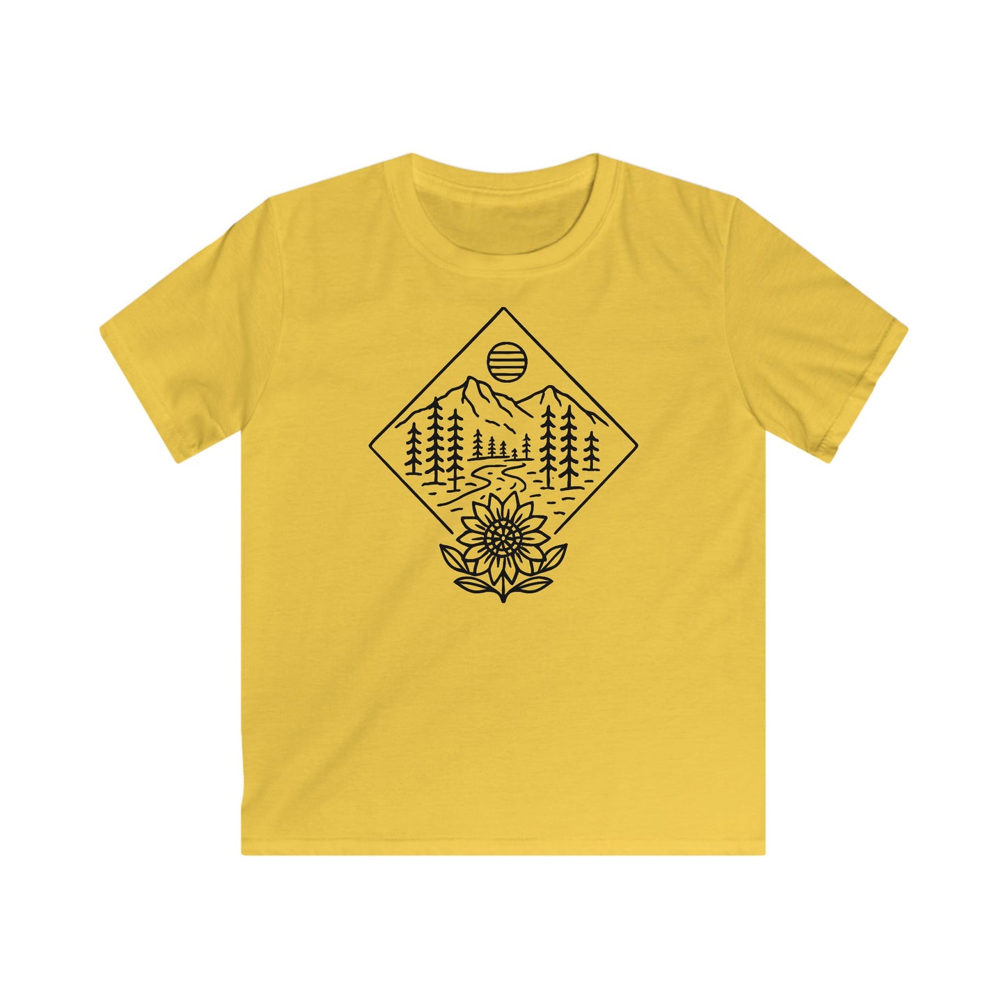 Children’s Sun Over Sunflower Landscape T-shirt