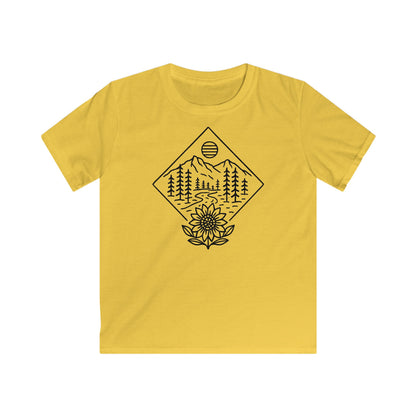 Children’s Sun Over Sunflower Landscape T-shirt