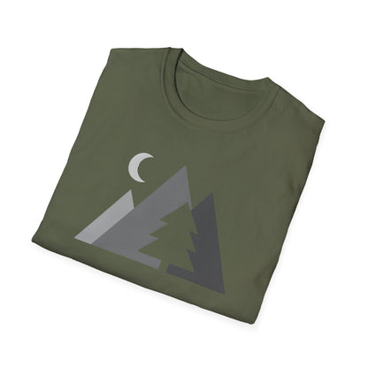 Greyscale Geometrical Mountains T-shirt