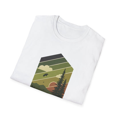 Retro Pine Forest Sunset T-shirt