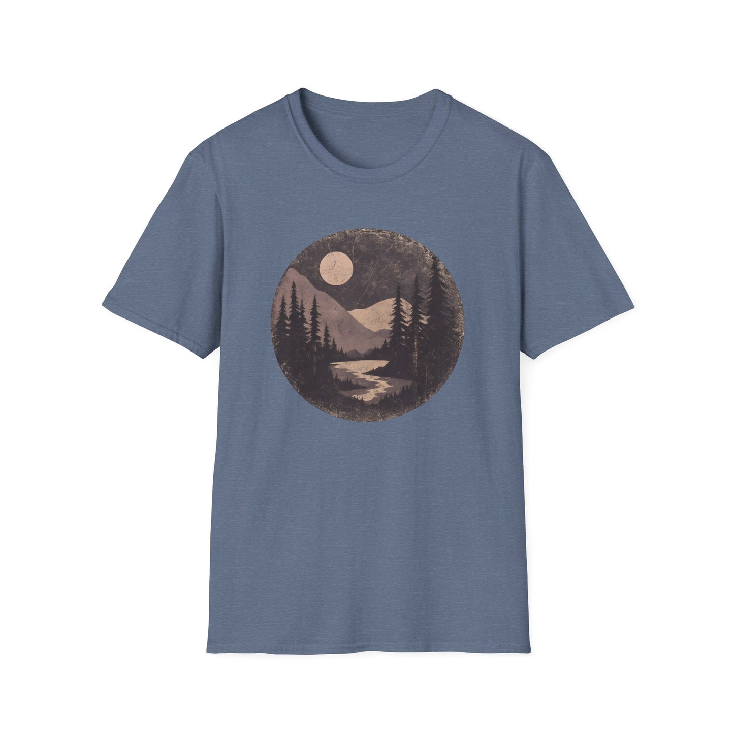Vintage Moonlit Mountain Valley T-shirt