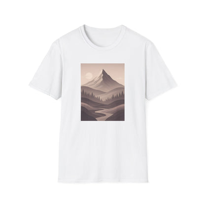 Layered Valley Greyscale Landscape T-shirt