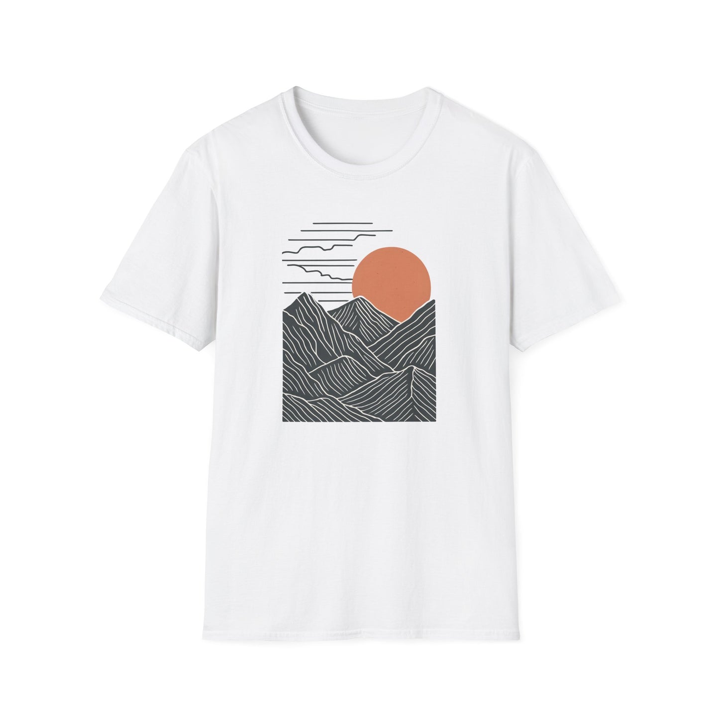Topographical Mountains At Sunset T-shirt