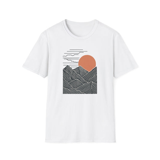 Topographical Mountains At Sunset T-shirt