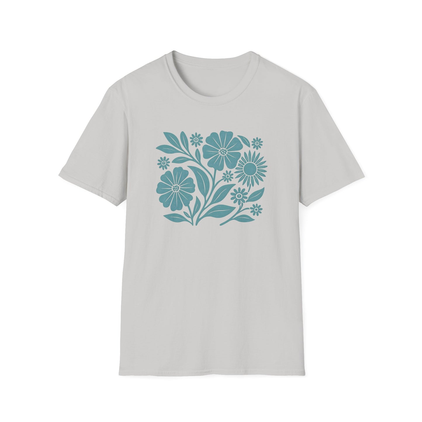 Flower Gathering Ink Print T-shirt