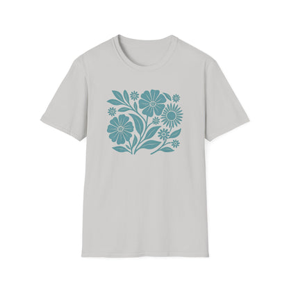 Flower Gathering Ink Print T-shirt