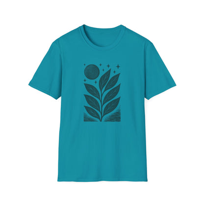 Celestial Leaves Under Moon Glow T-shirt