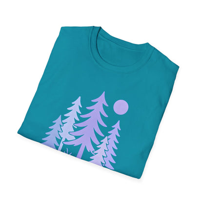 Serene Purple Forest Drawing T-shirt