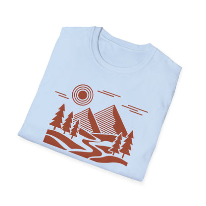 Red Geometric Landscape