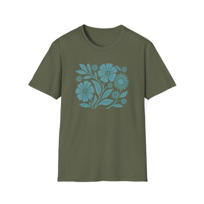 Flower Gathering Ink Print T-shirt