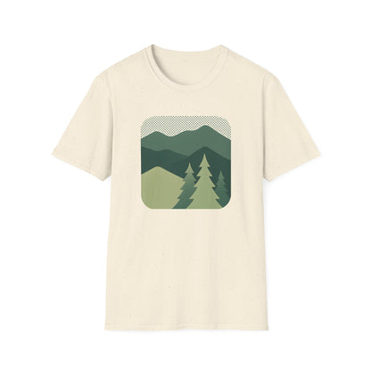 Minimalist Green Mountain Landscape T-shirt
