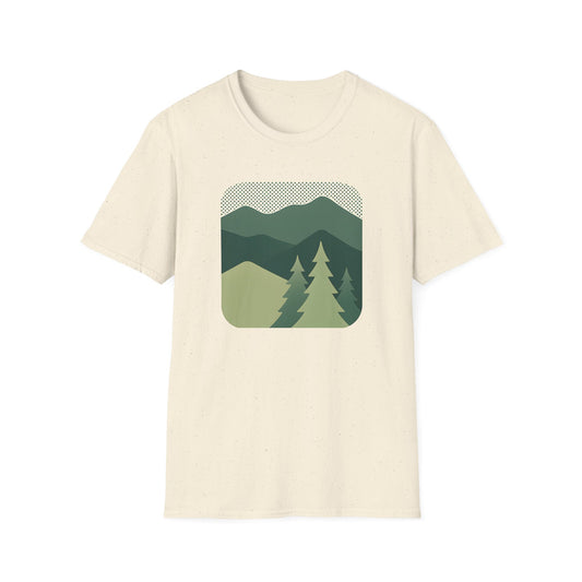 Minimalist Green Mountain Landscape T-shirt